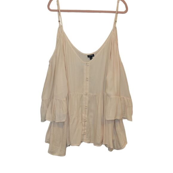 Torrid Blush Pink Cold Shoulder Top Blouse 5X - Picture 3 of 9